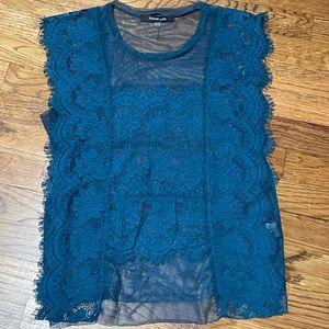Teal lace shirt